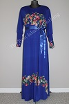 abaya floral diamente blue