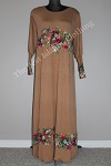 abaya floral diamente brown