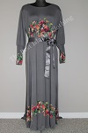 abaya floral diamente grey