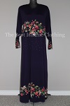 abaya floral diamente purple