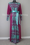 abaya magenta printed