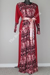 abaya red printed