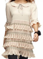beige tier tunic dress