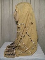 brown beaded shawl