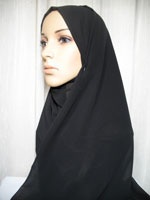 chiffon black hijab