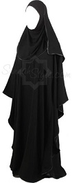 black satin full butterfly girl abaya