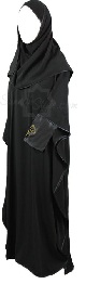 black satin sleeve butterfly abaya