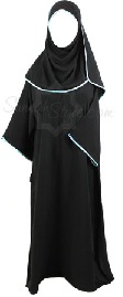 blue satin morrocan girl abaya