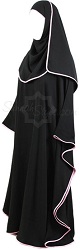 pink satin full butterfly girl abaya