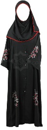 red&white embroidered girl abaya