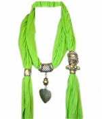 Green necklace scarf hijab