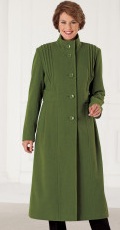 green wool blended long coat