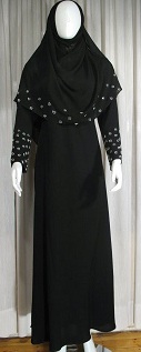silver spirals abaya