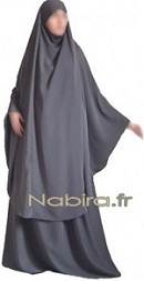 Khimar Suit With Flared Skirt Khimar Suit With Flared Skirt