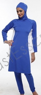 modest blue Islamic swimsuit