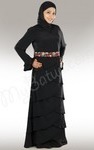 Madeeha Designer Black Abaya