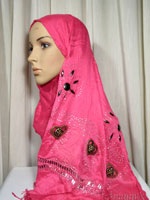 pink beaded shawl