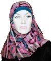 pink floral square hijab