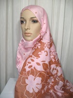 pink floral hijab
