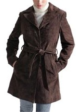 suede leather trench coat