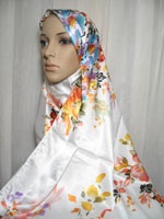 white floral shawl hijab