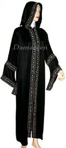  Hooded Satin Abaya 