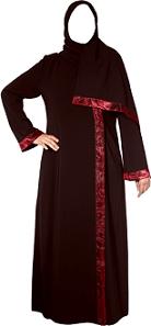  Organza Trimmed Shoulder Closed Abaya 